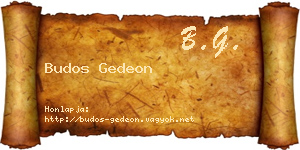 Budos Gedeon névjegykártya